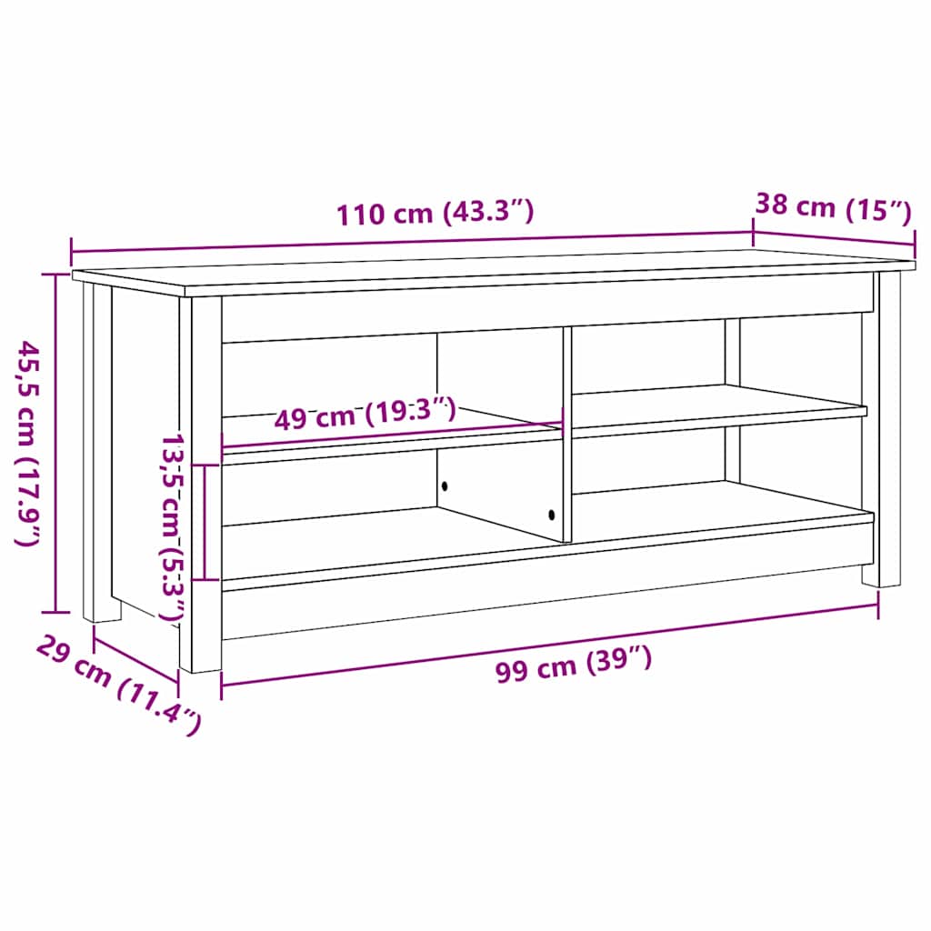 Sitzbank Mit Stauraum Mit Regal 110 X 38 X 45,5 Cm