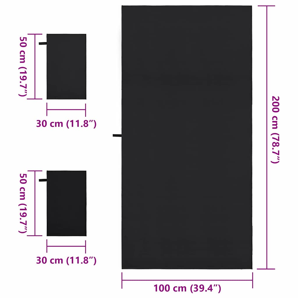 Sporthandtuch Set 3 Pcs Polyester Und Polyamid