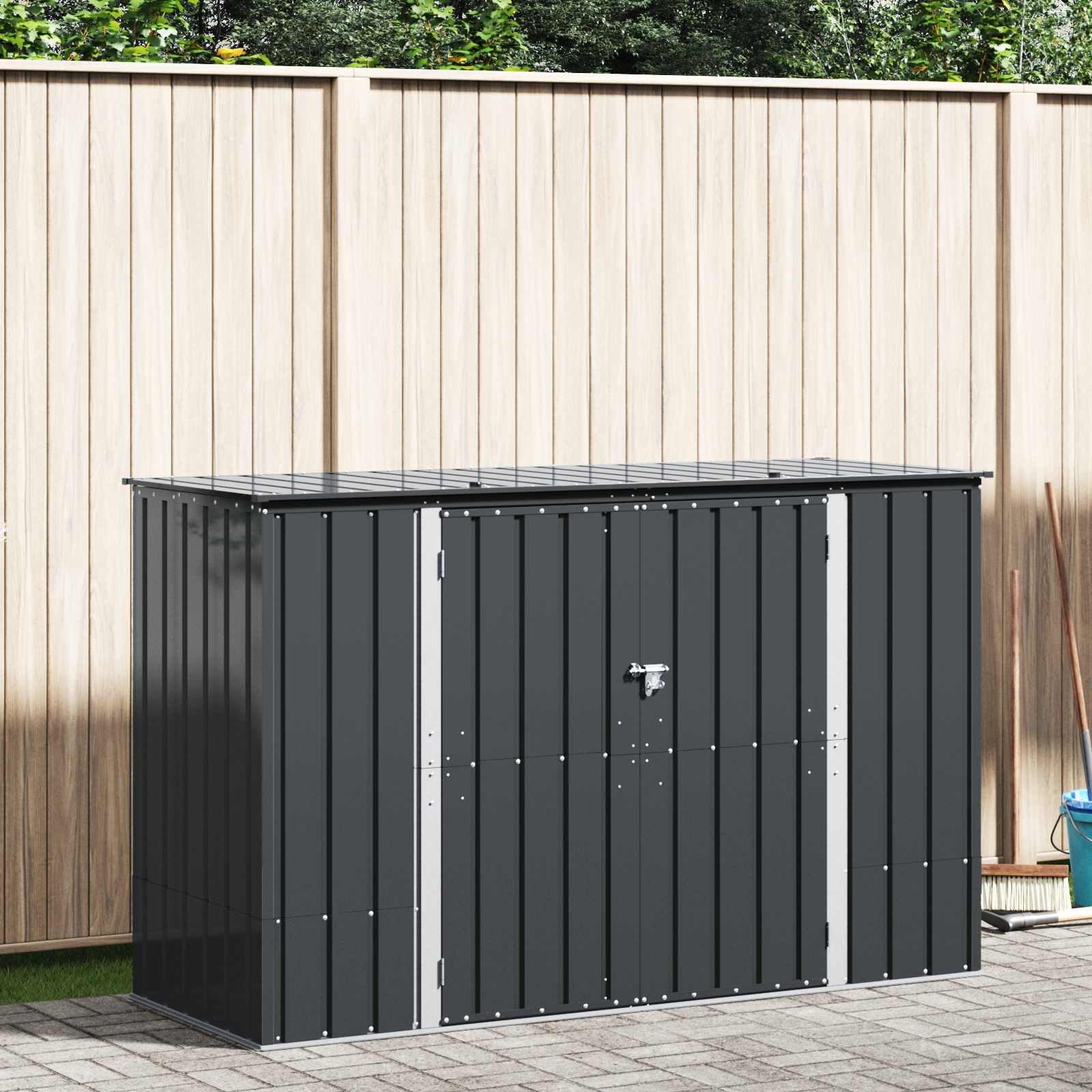 Gartenlagerbox 214 X 82 X 132 Cm Stahl