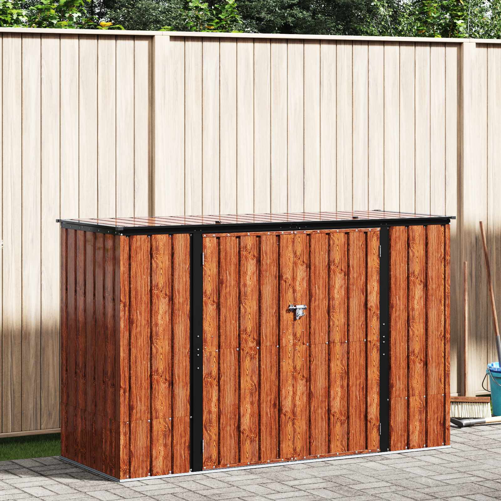Gartenlagerbox 214 X 82 X 132 Cm Stahl