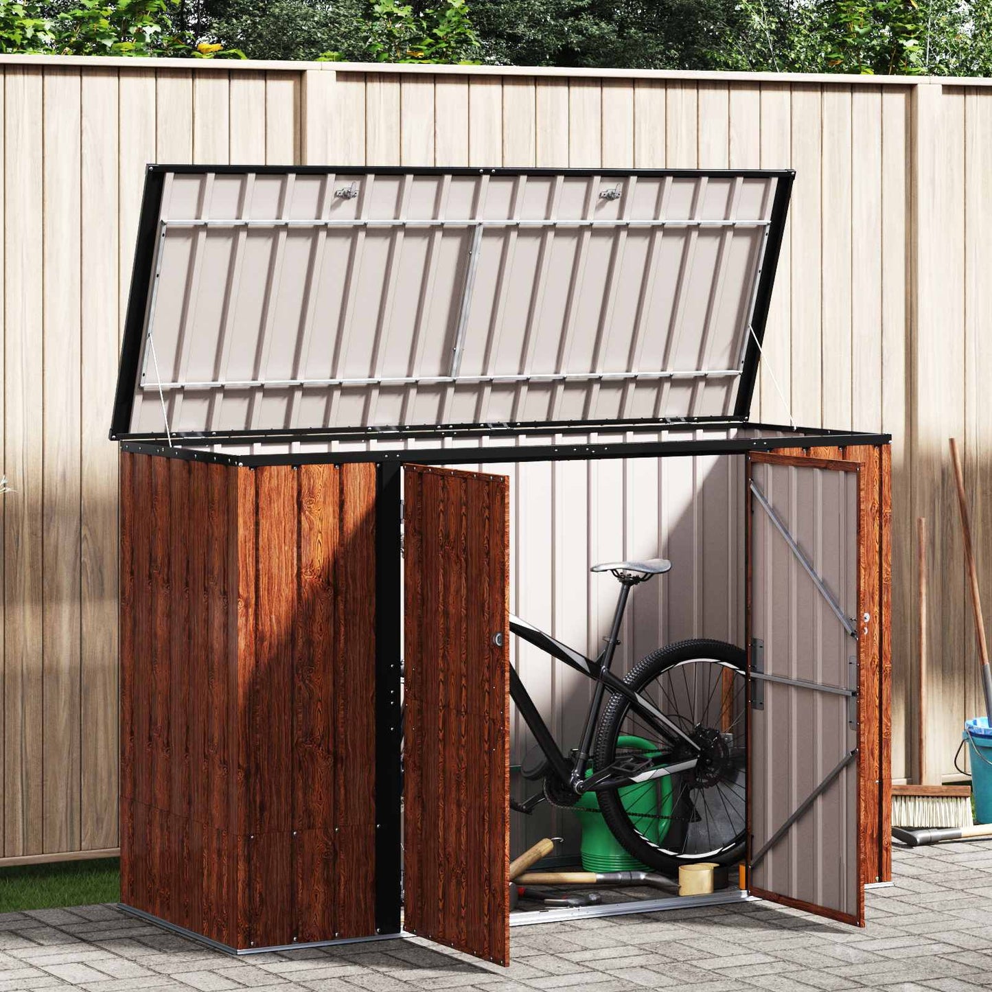 Gartenlagerbox 214 X 82 X 132 Cm Stahl