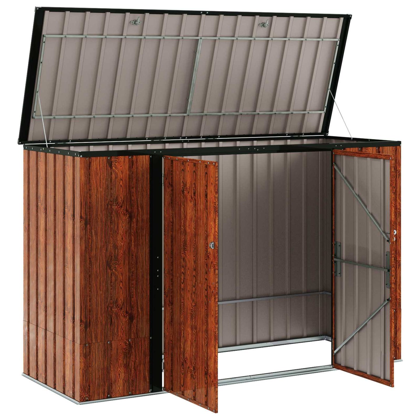Gartenlagerbox 214 X 82 X 132 Cm Stahl