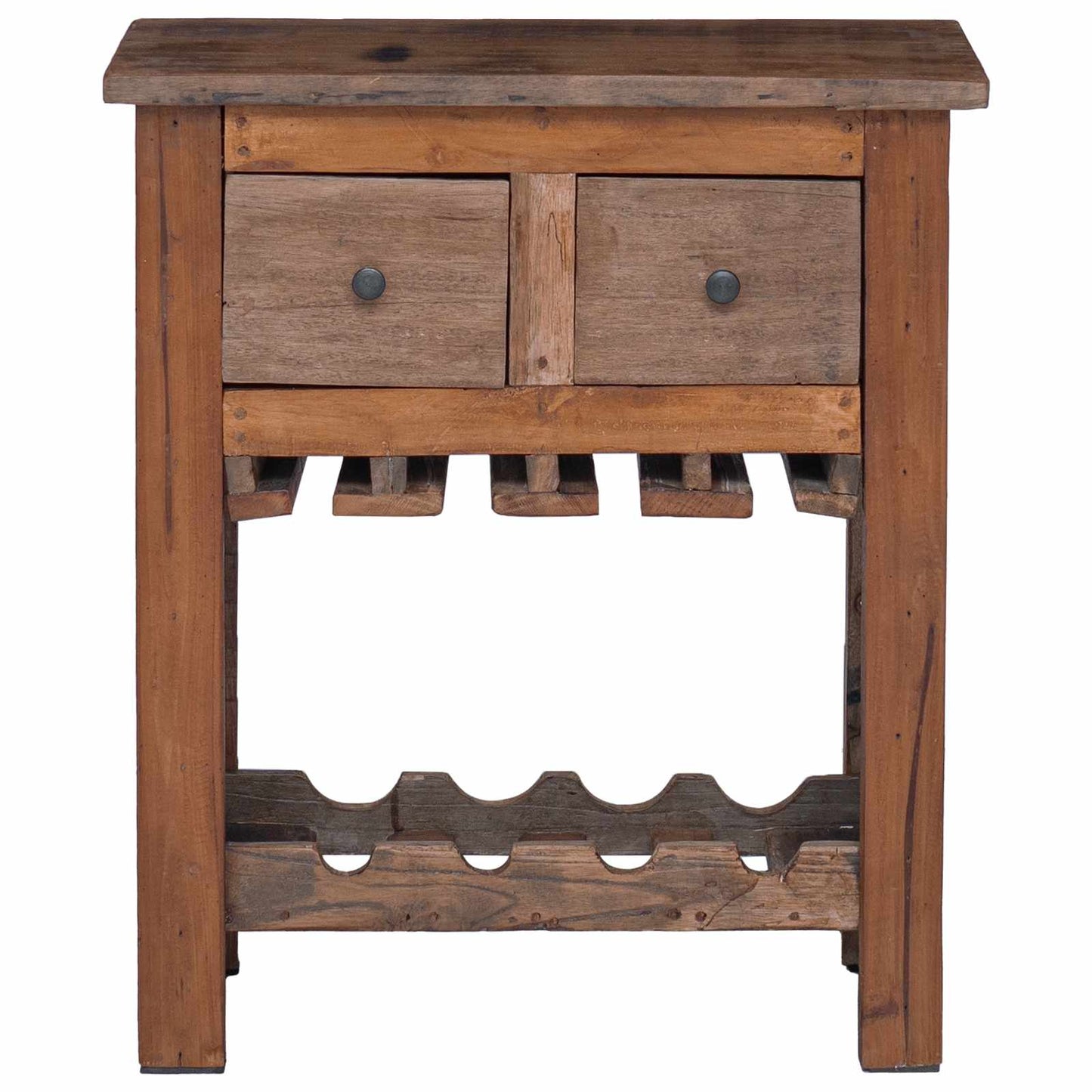 Schrank Braun 60 X 30 X 70 Cm Massives Upgecyceltes Holz