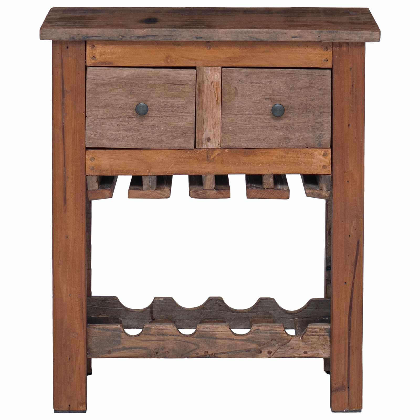 Schrank Braun 60 X 30 X 70 Cm Massives Upgecyceltes Holz