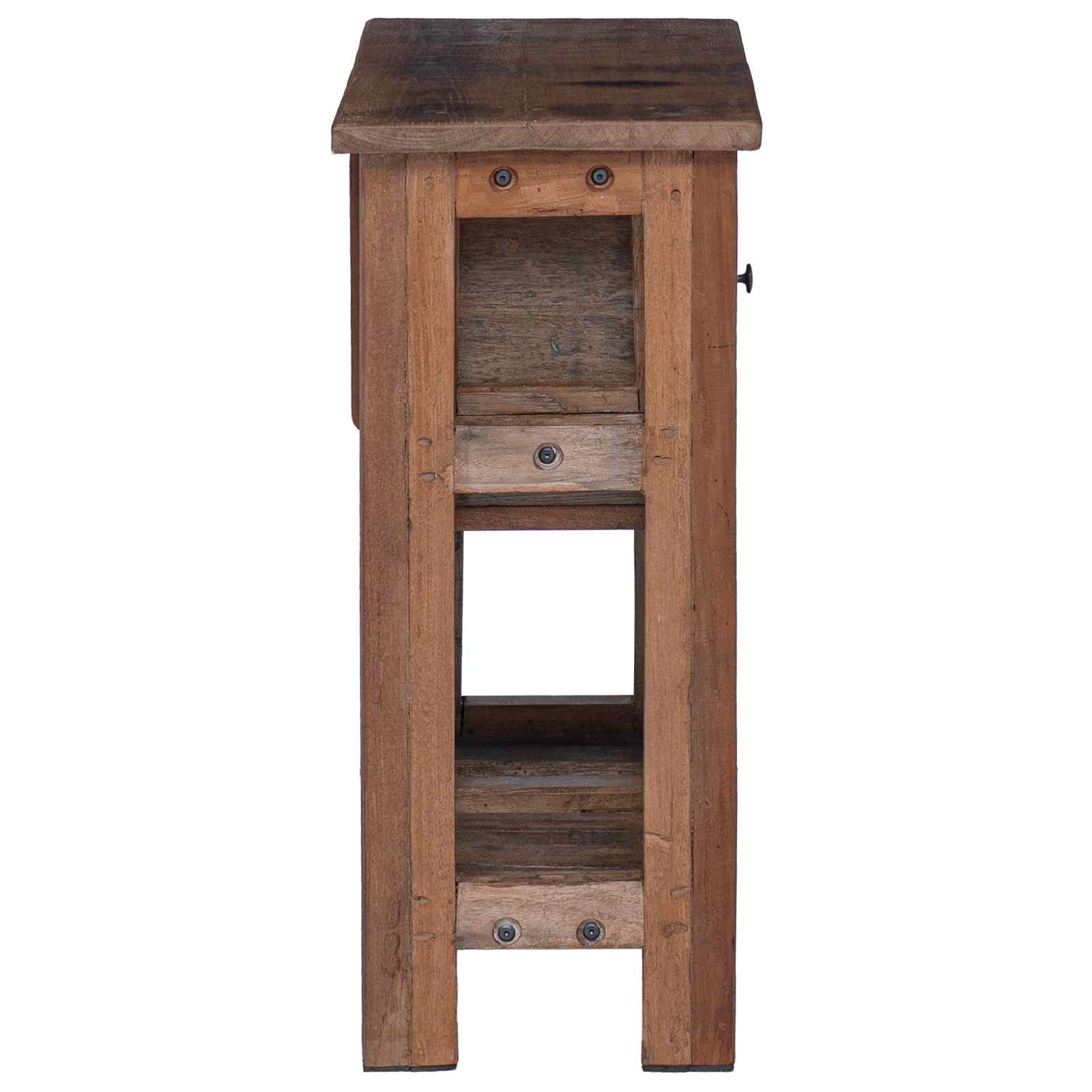 Schrank Braun 60 X 30 X 70 Cm Massives Upgecyceltes Holz