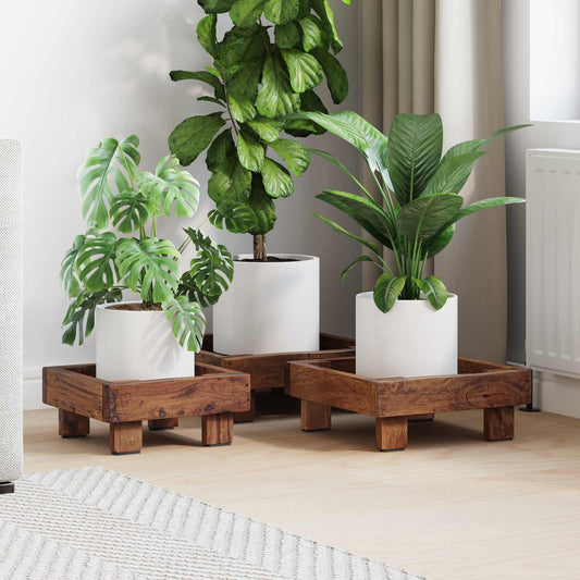 Pflanzenständer 3 Pcs Braun Mahagoni Holz