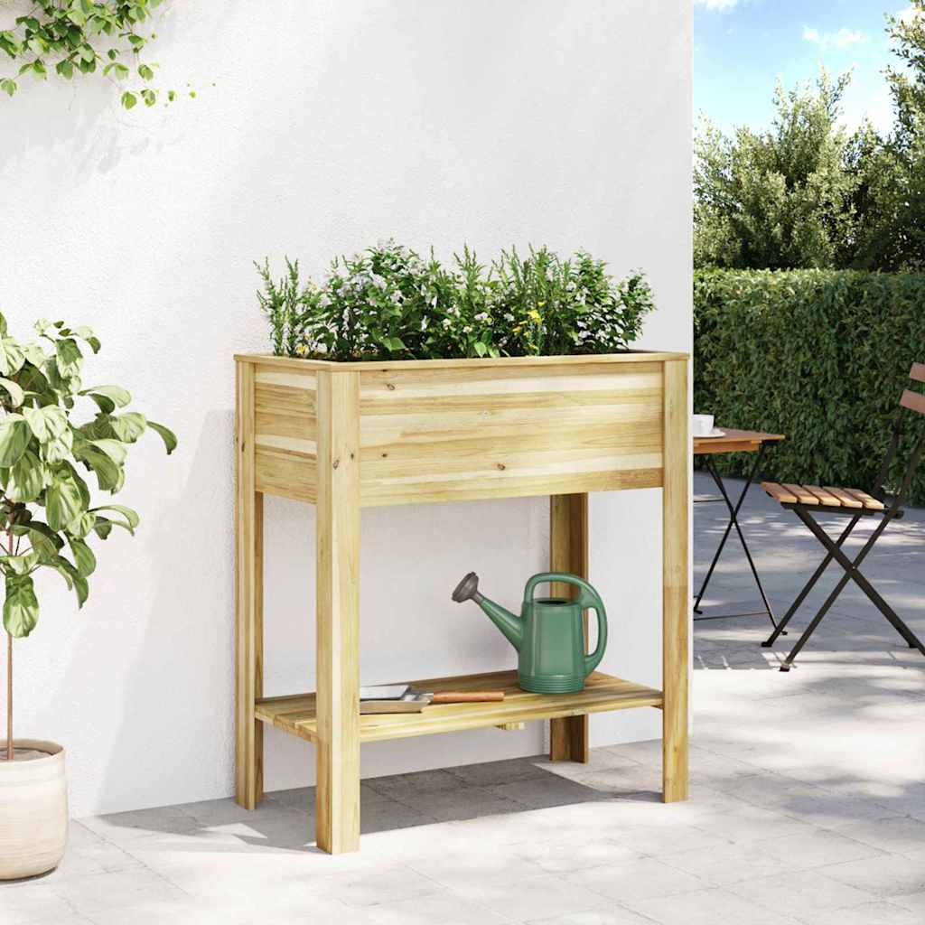 Hoher Pflanzer Mit Regal Braun 85,5 X 46,5 X 96 Cm