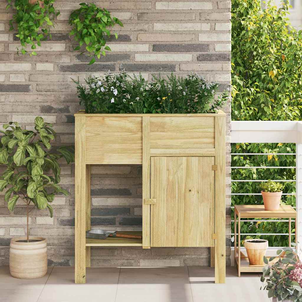 Hoher Pflanzer Mit Regal Braun 85,5 X 46,5 X 96 Cm
