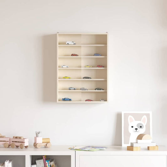 Wanddisplay-Case Mit Regal Beige Sperrholz