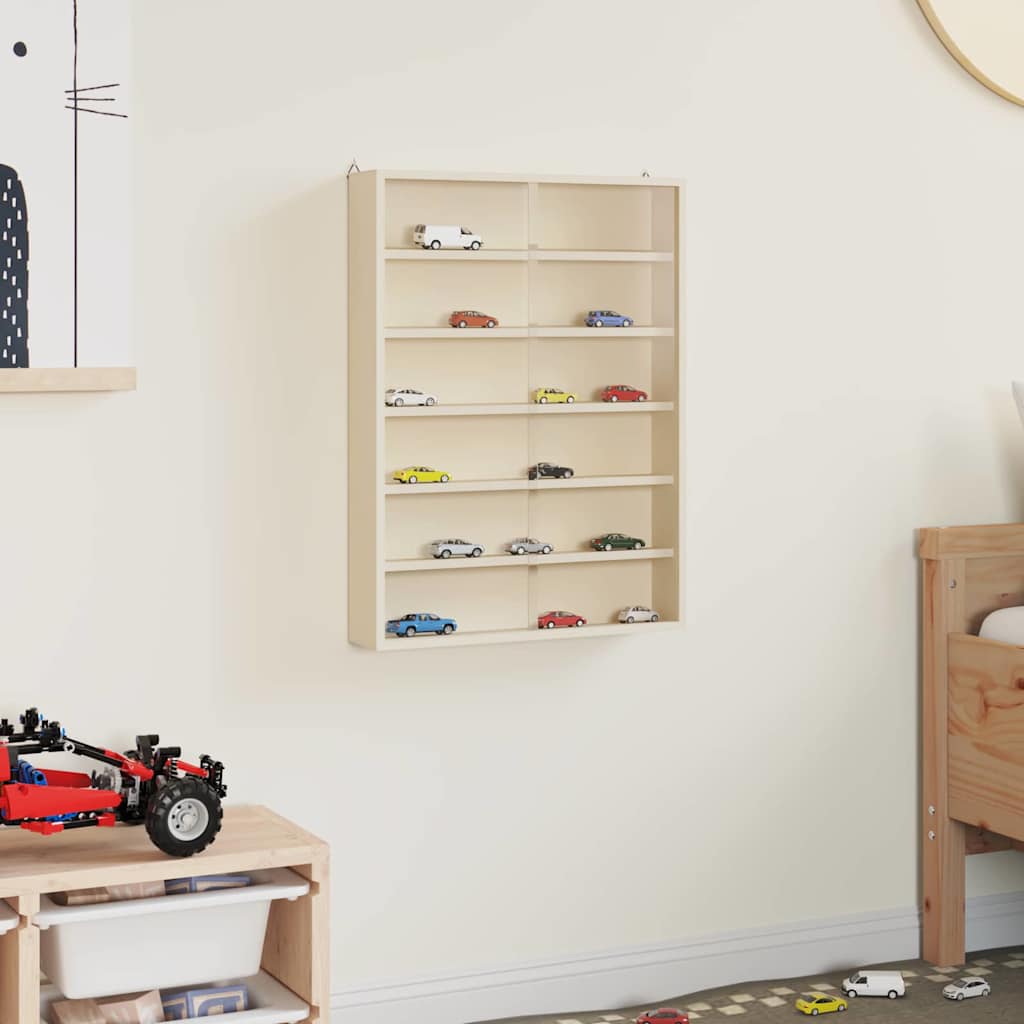 Wanddisplay-Case Mit Regal Beige Sperrholz