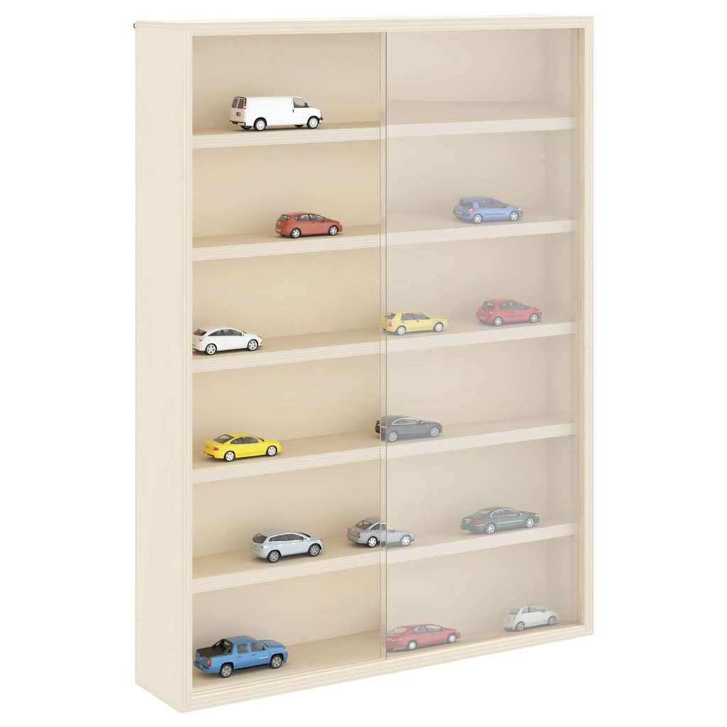Wanddisplay-Case Mit Regal Beige Sperrholz
