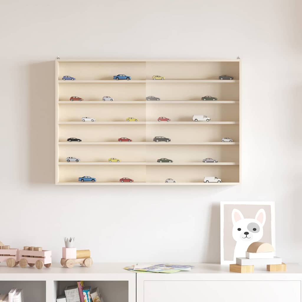 Wanddisplay-Case Mit Regal Beige Sperrholz