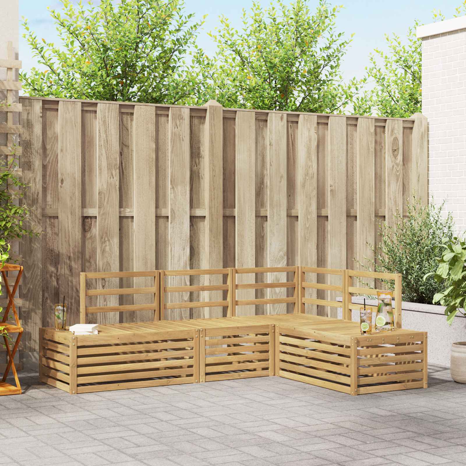Outdoor-Sofagarnitur Mit Kissen 4 Stück