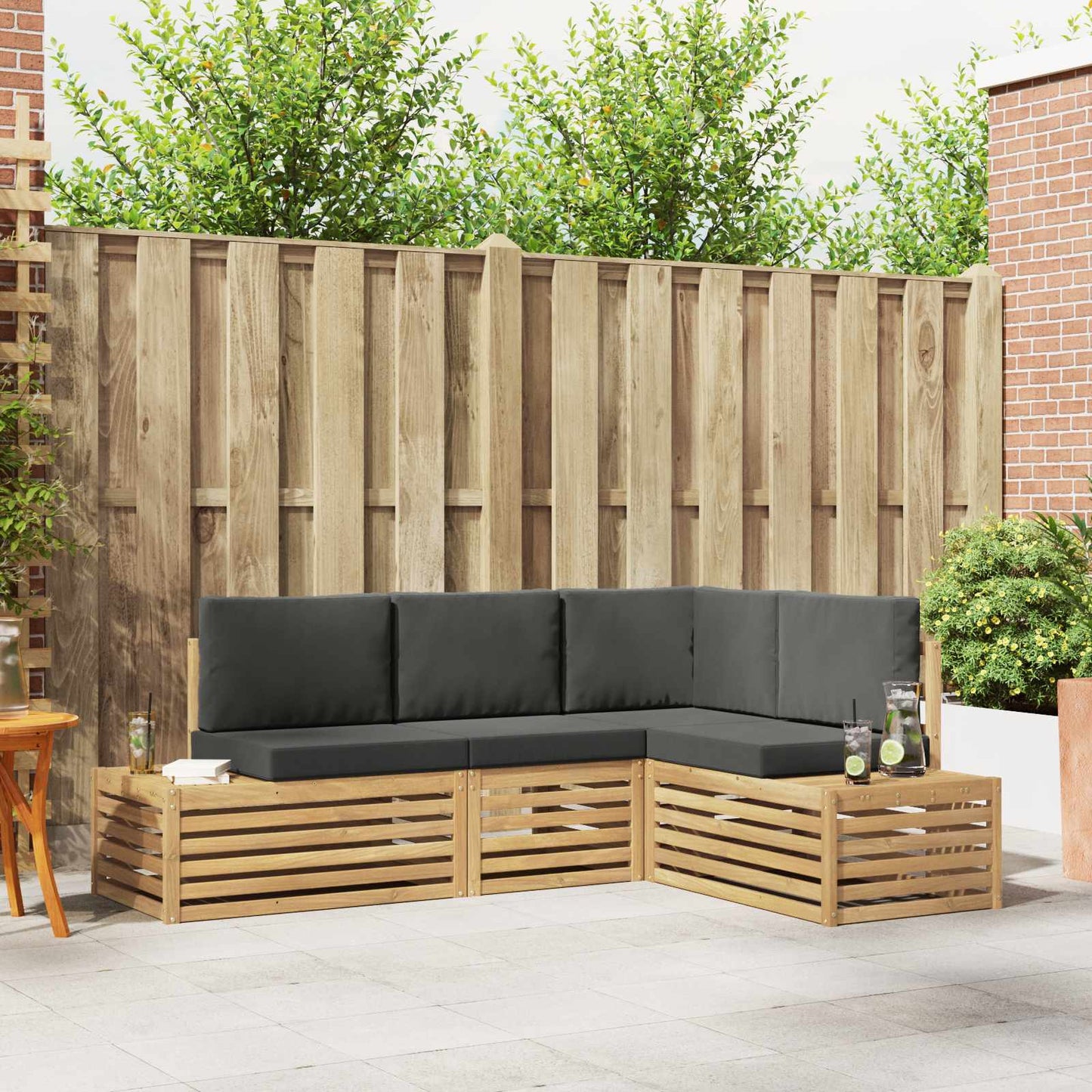 Outdoor-Sofagarnitur Mit Kissen 4 Stück