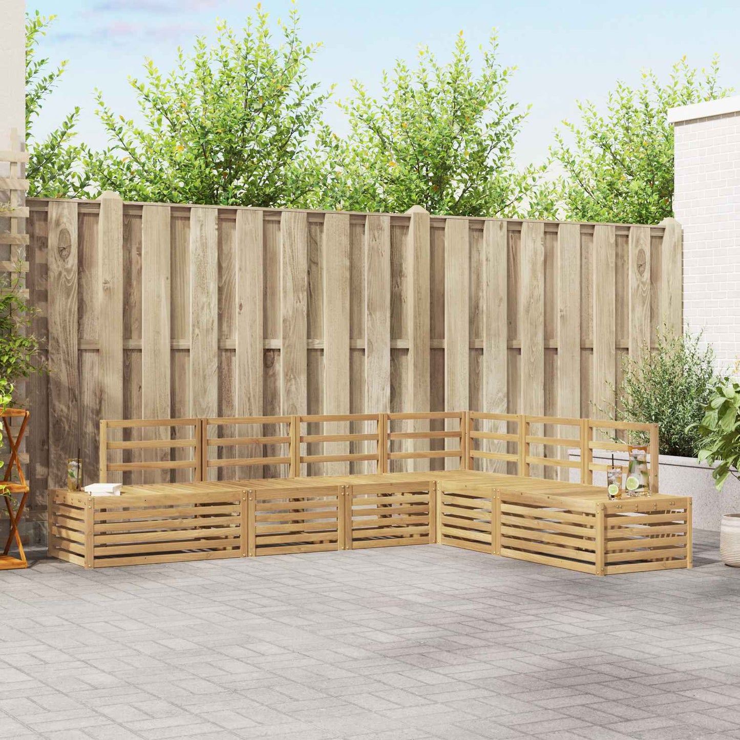 Outdoor-Sofagarnitur Mit Kissen 6 Stück