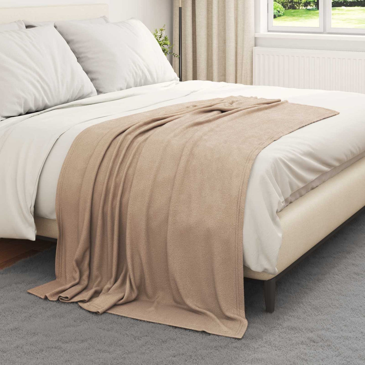 Überwurfdecke 170 X 130 Cm Fleece Kamel