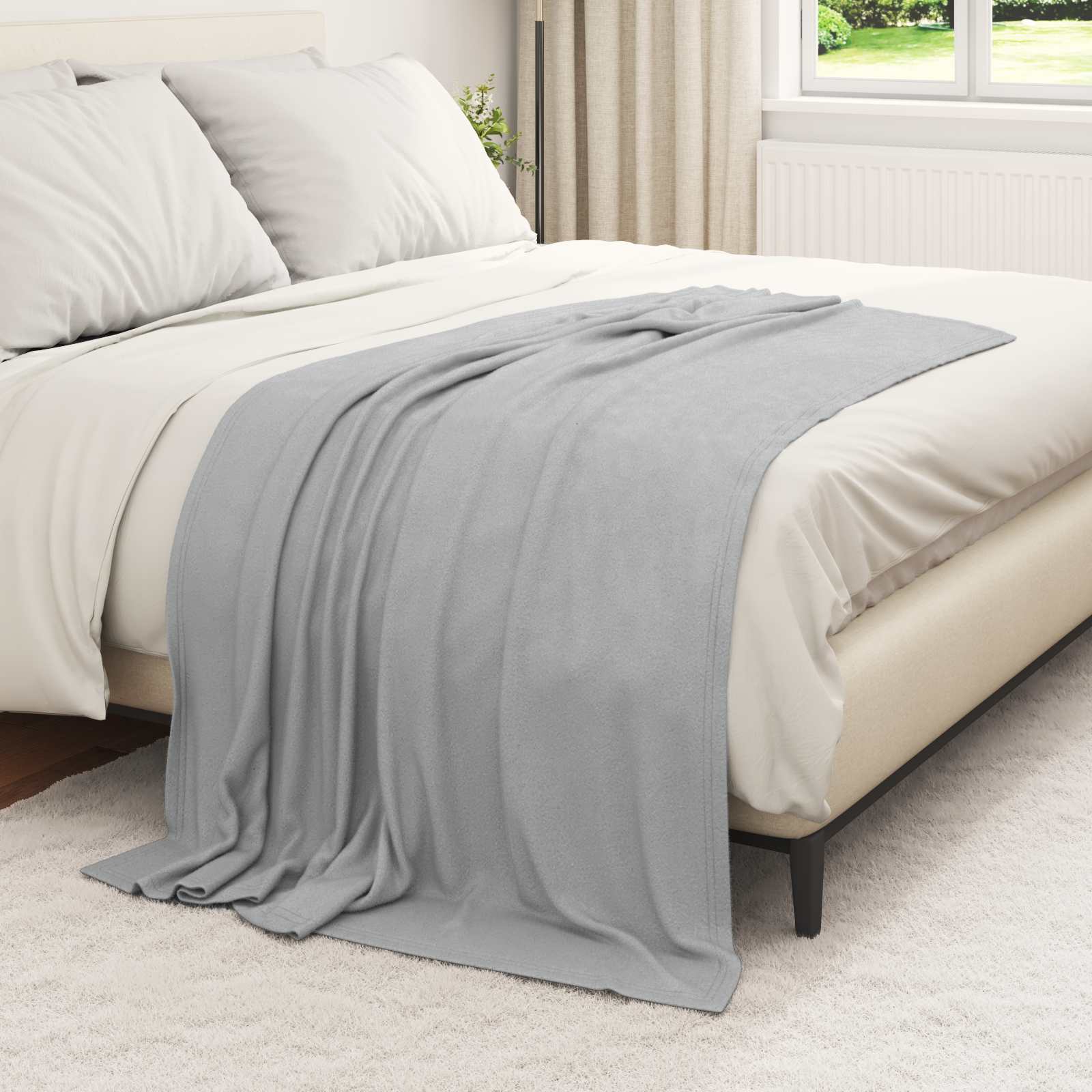 Überwurfdecke 170 X 130 Cm Fleece Grau