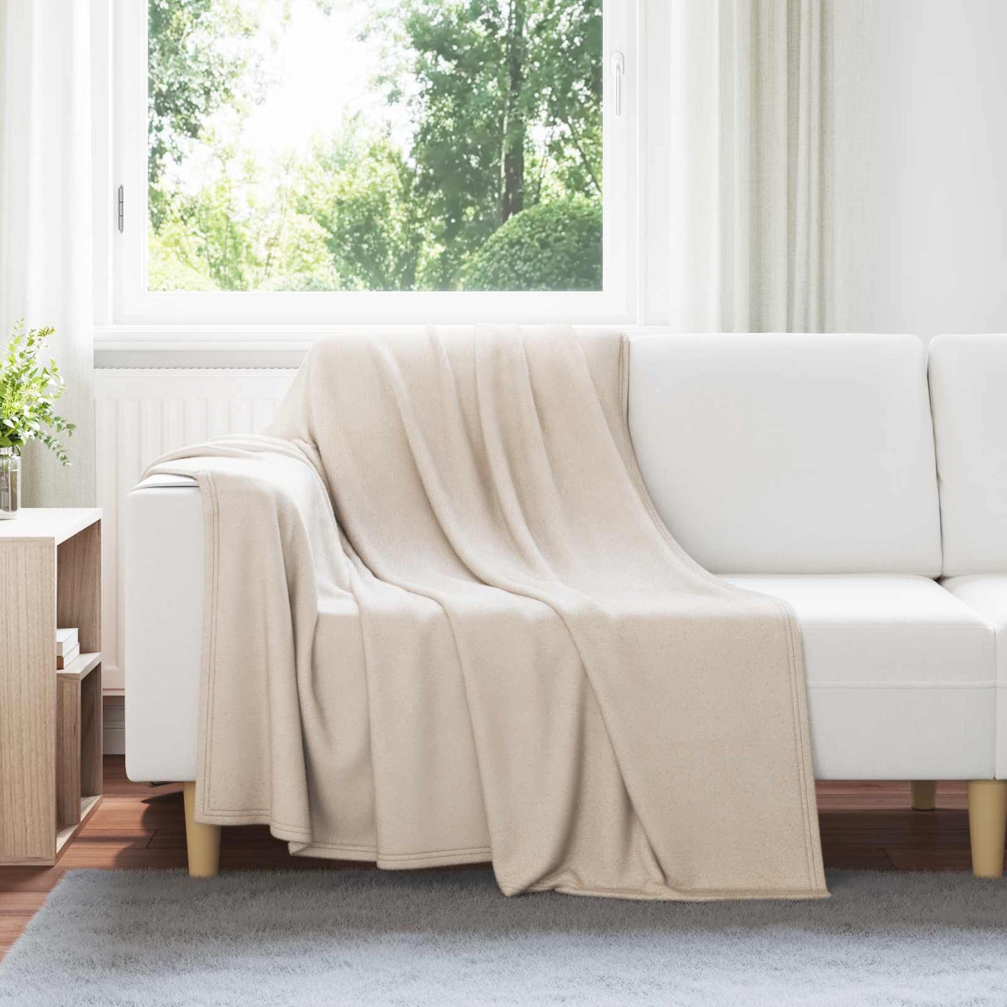 Überwurfdecke 170 X 130 Cm Fleece Beige
