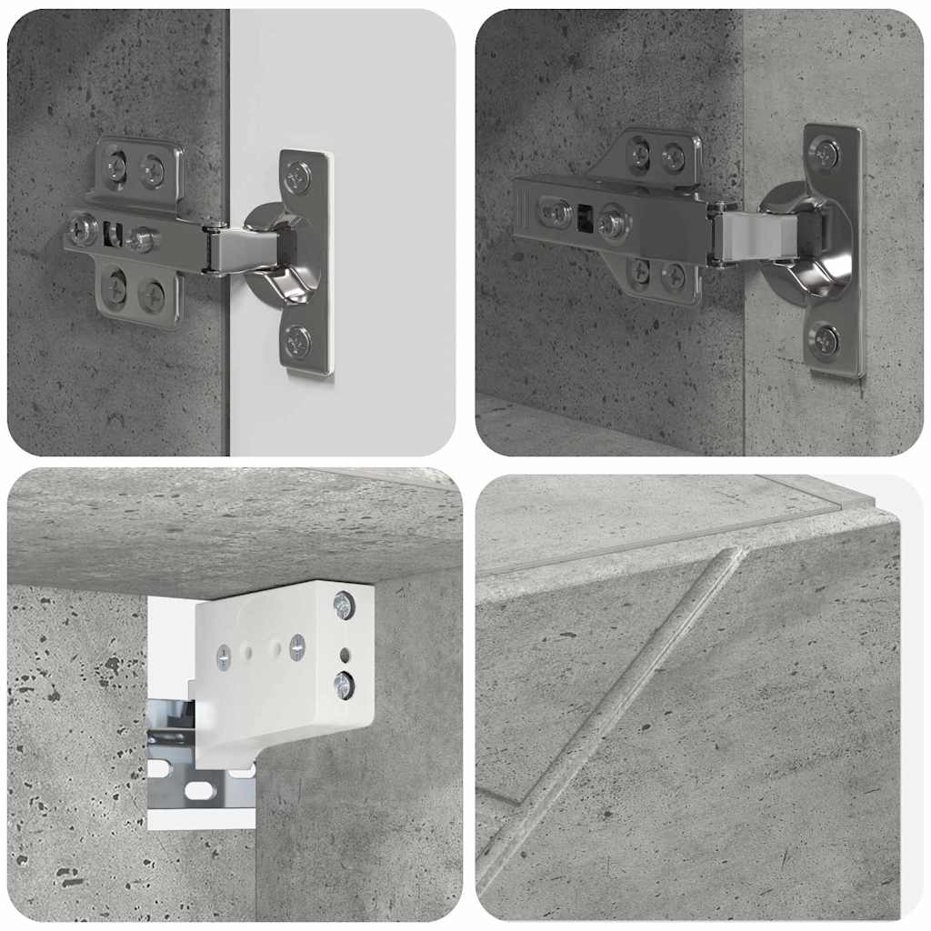 Badezimmermöbel-Set 5 Pcs Beton Grau Holzwerkstoff & Metall
