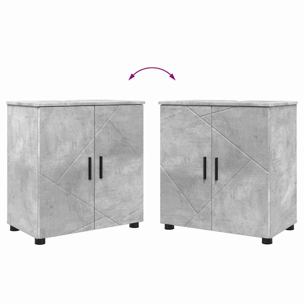 Badezimmermöbel-Set 5 Pcs Beton Grau Holzwerkstoff & Metall