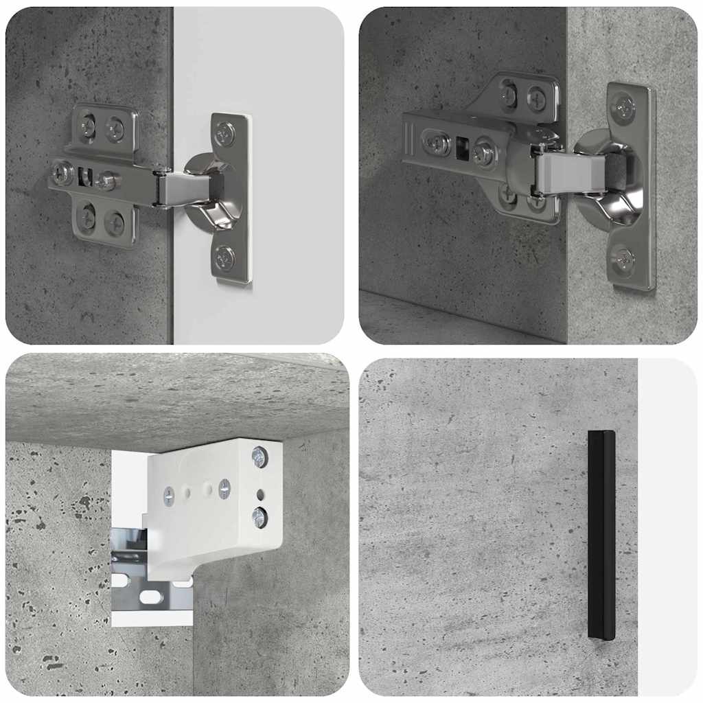 Badezimmermöbel-Set 5 Pcs Beton Grau Holzwerkstoff & Metall
