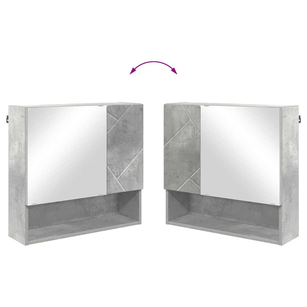 Badezimmermöbel-Set 5 Pcs Beton Grau Holzwerkstoff & Metall