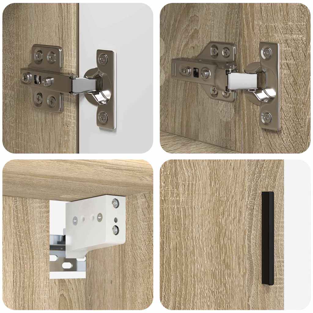 Badezimmermöbel-Set 4 Pcs Holzwerkstoff & Metall