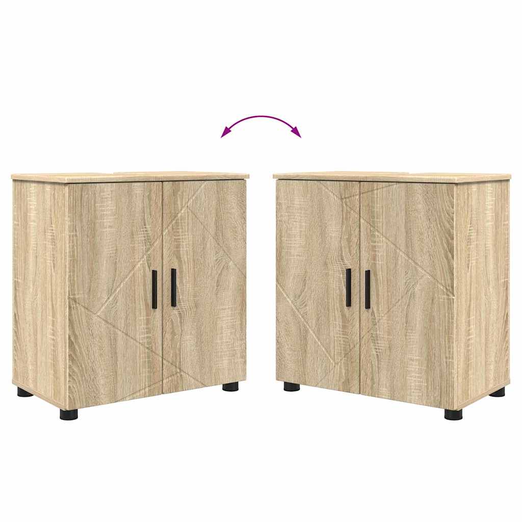 Badezimmermöbel-Set 4 Pcs Holzwerkstoff & Metall