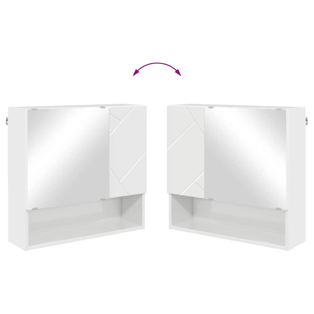 Badezimmermöbel-Set 4 Pcs Hochglanz Weiß Holzwerkstoff & Metall