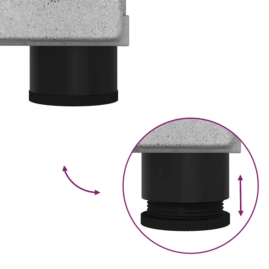 Badezimmermöbel-Set 2 Pcs Beton Grau Sperrholz Und Metall