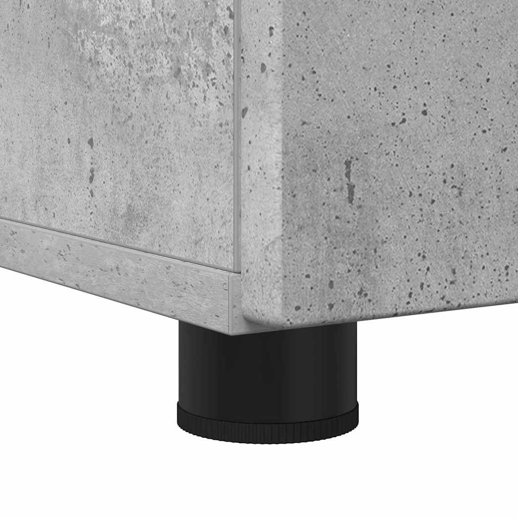 Badezimmermöbel-Set 3 Pcs Beton Grau Sperrholz Und Metall