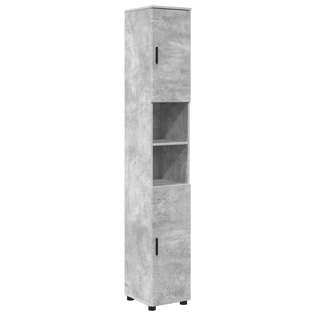 Badezimmermöbel-Set 4 Pcs Beton Grau Sperrholz Und Metall