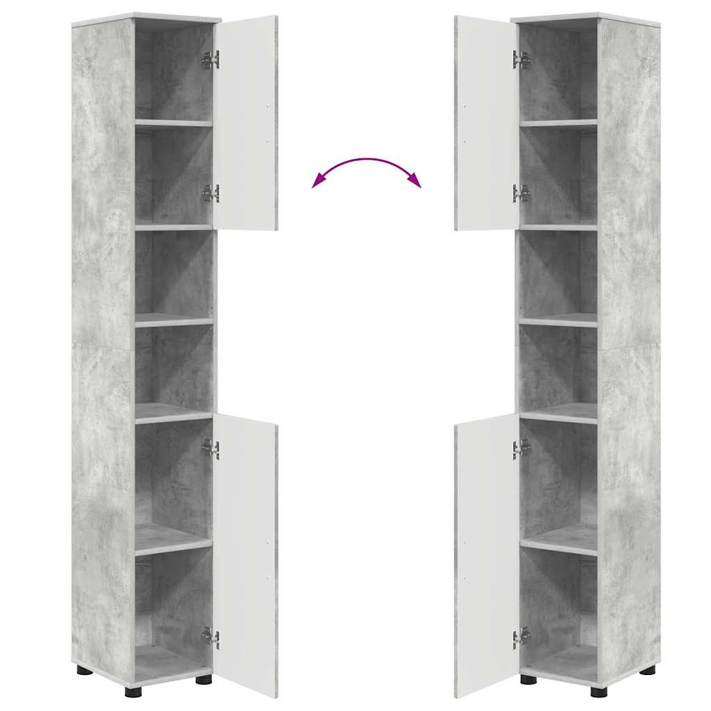 Badezimmermöbel-Set 4 Pcs Beton Grau Sperrholz Und Metall