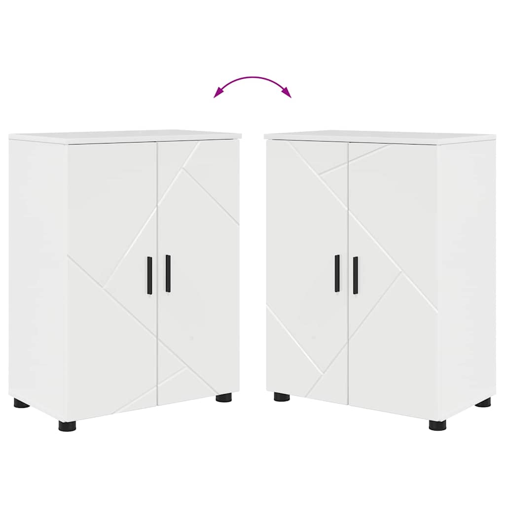 Badezimmermöbel-Set 4 Pcs Hochglanz Weiß Sperrholz Und Metall