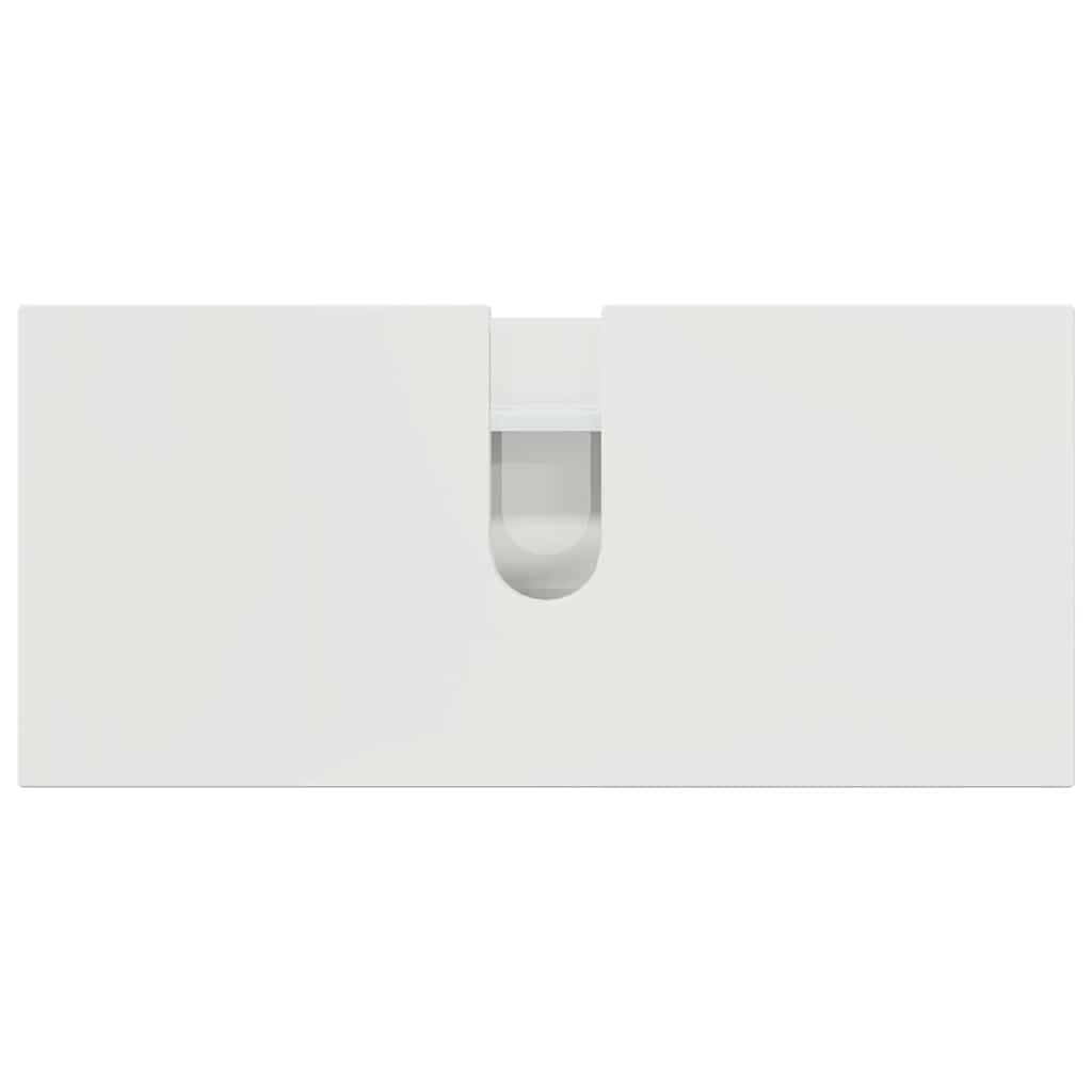 Badezimmermöbel-Set 4 Pcs Hochglanz Weiß Sperrholz Und Metall