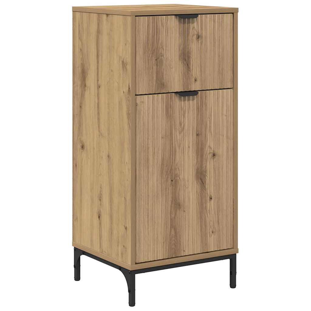 Badezimmermöbel-Set 4 Stk. Holzwerkstoff, Metall