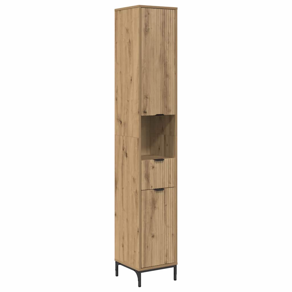 Badezimmermöbel-Set 4 Stk. Holzwerkstoff, Metall