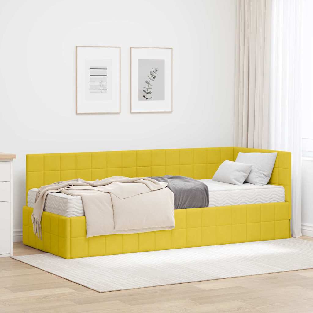 Eckbettgestell Mit Matratze Mit Kopfteil 2 Pcs Samt