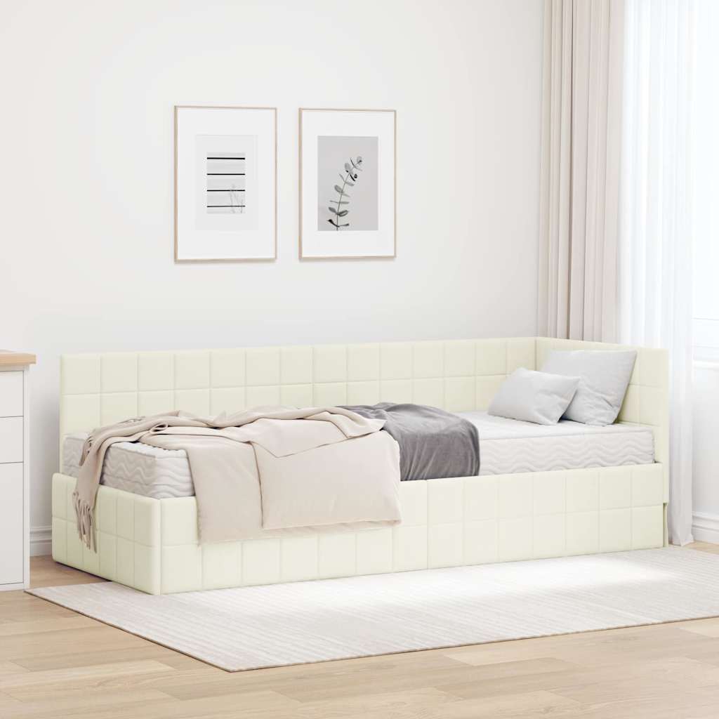 Eckbettgestell Mit Matratze Mit Kopfteil 2 Pcs Samt