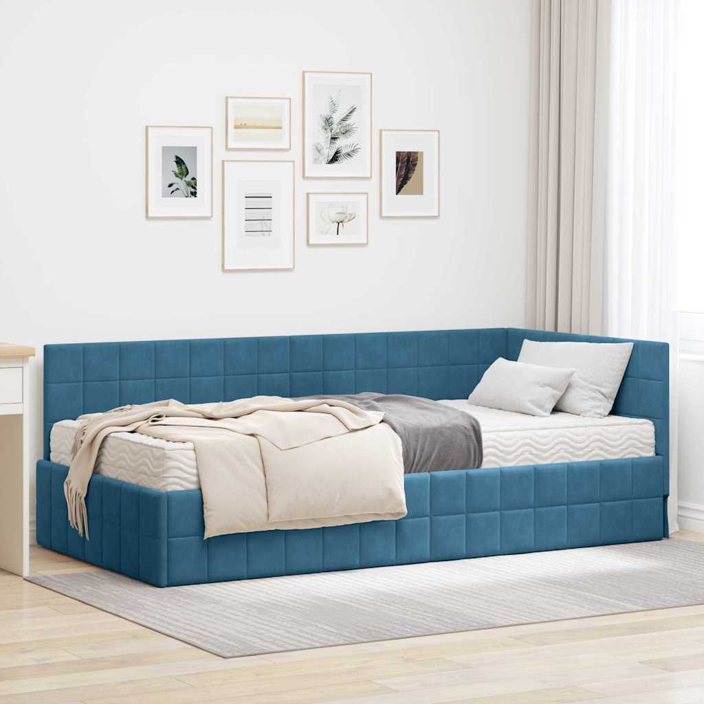 Eckbettgestell Mit Matratze Mit Kopfteil 2 Pcs Samt