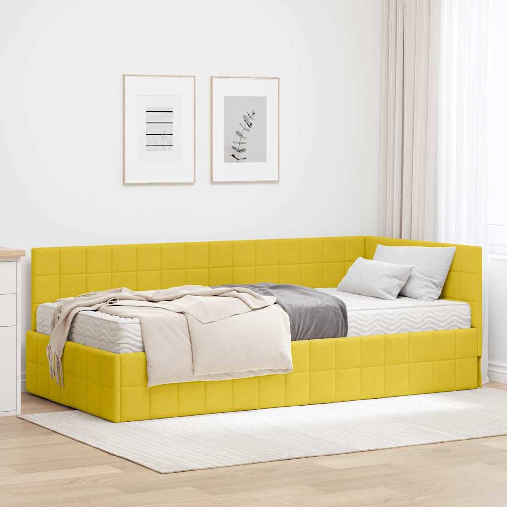 Eckbettgestell Mit Matratze Mit Kopfteil 2 Pcs Samt