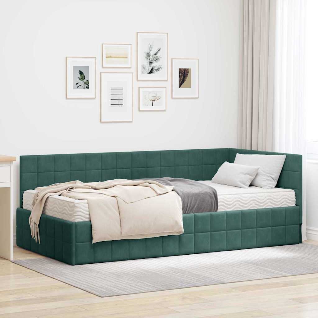 Eckbettgestell Mit Matratze Mit Kopfteil 2 Pcs Samt