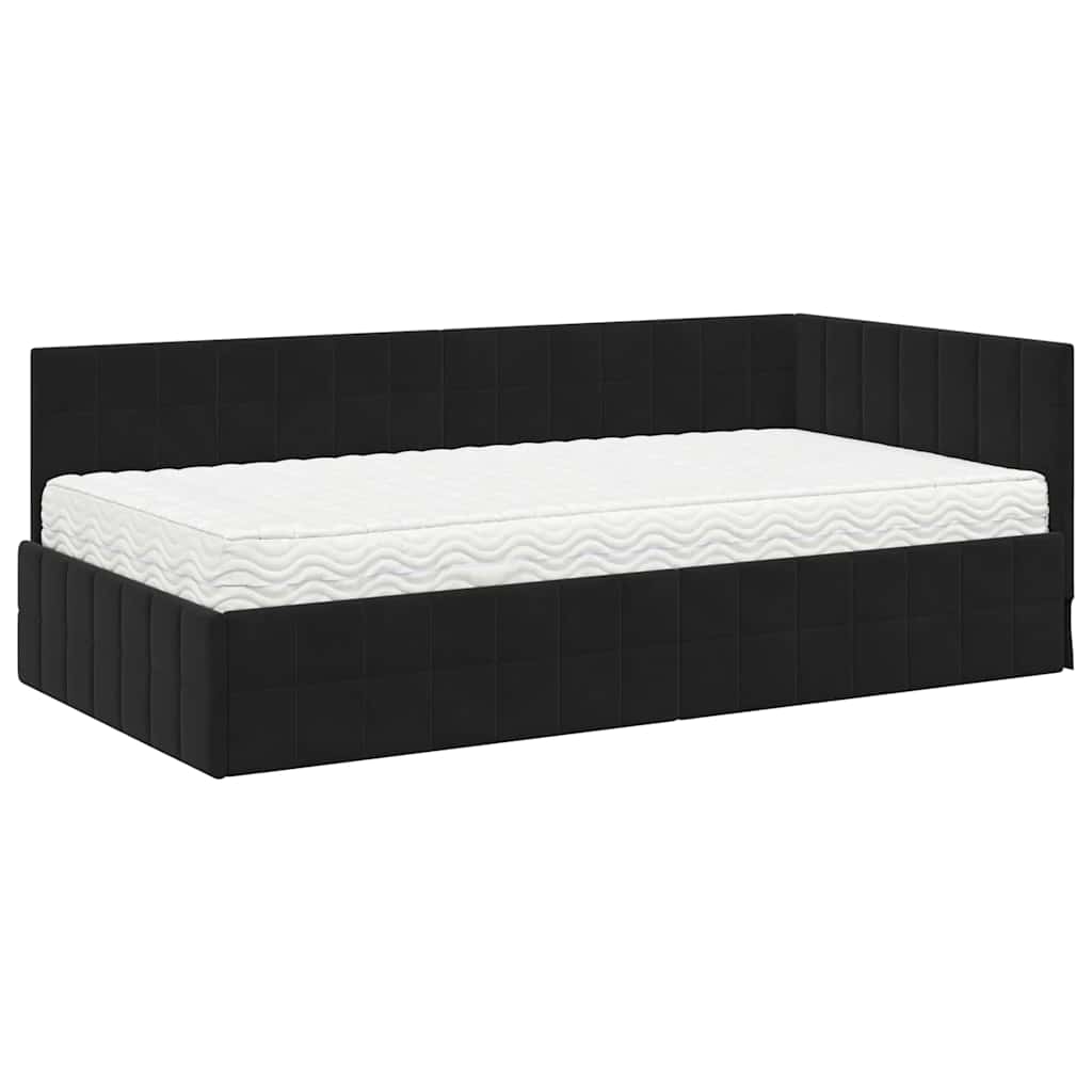 Eckbettgestell Mit Matratze Mit Kopfteil 2 Pcs Samt