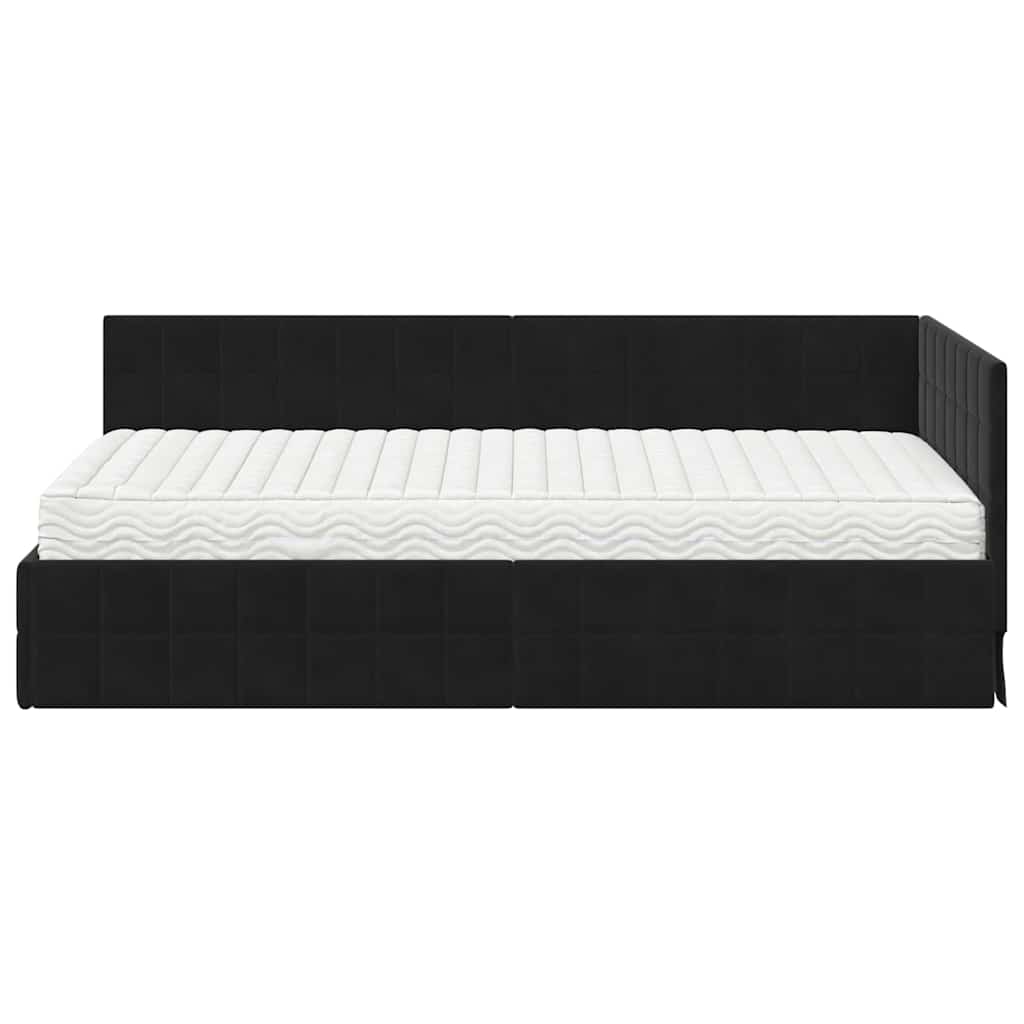 Eckbettgestell Mit Matratze Mit Kopfteil 2 Pcs Samt