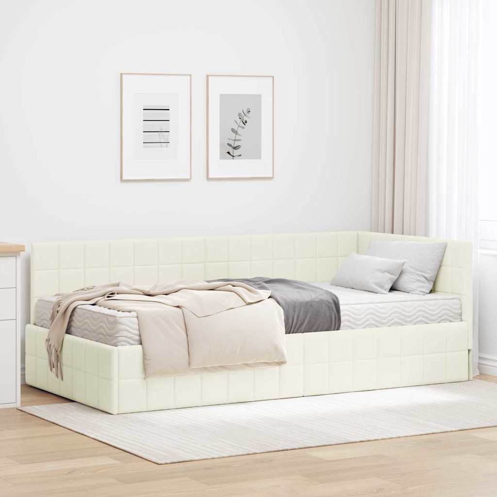 Eckbettgestell Mit Matratze Mit Kopfteil 2 Pcs Samt