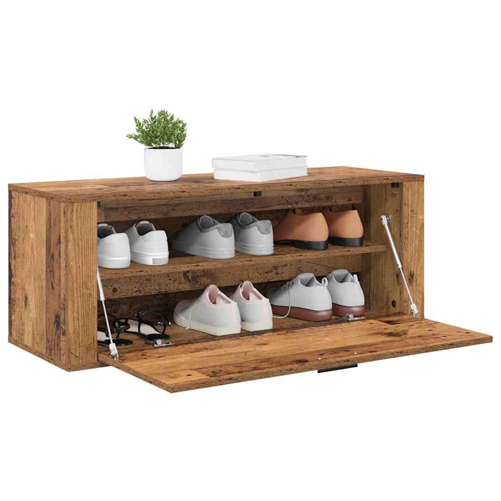 Schuhschrank Mit Regal 100 X 35 X 38 Cm Holzwerkstoff
