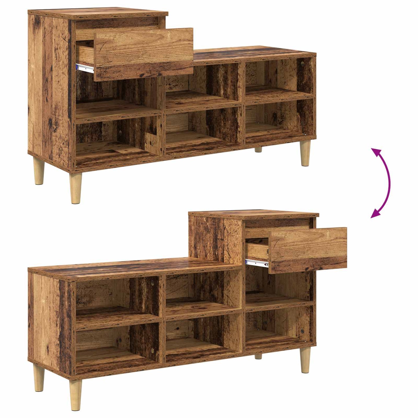Schuhschrank 102 X 36 X 60 Cm Holzwerkstoff
