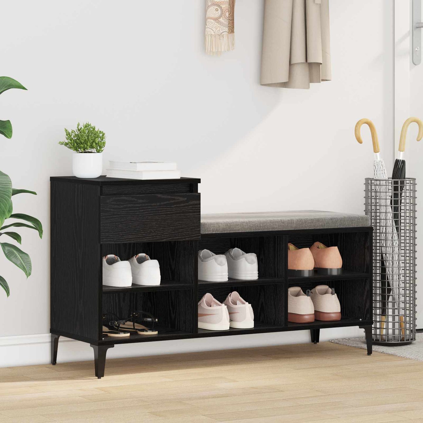 Schuhschrank Mit Regal 102 X 36 X 60 Cm Holzwerkstoff