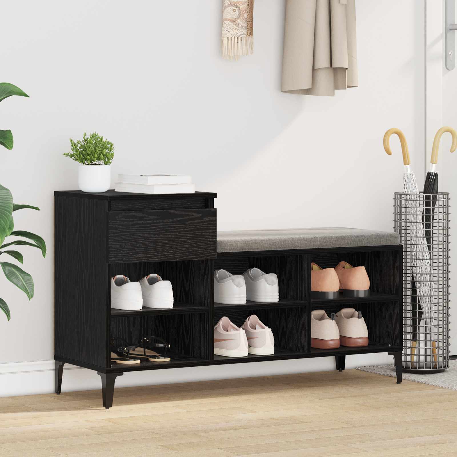 Schuhschrank Mit Regal 102 X 36 X 60 Cm Holzwerkstoff