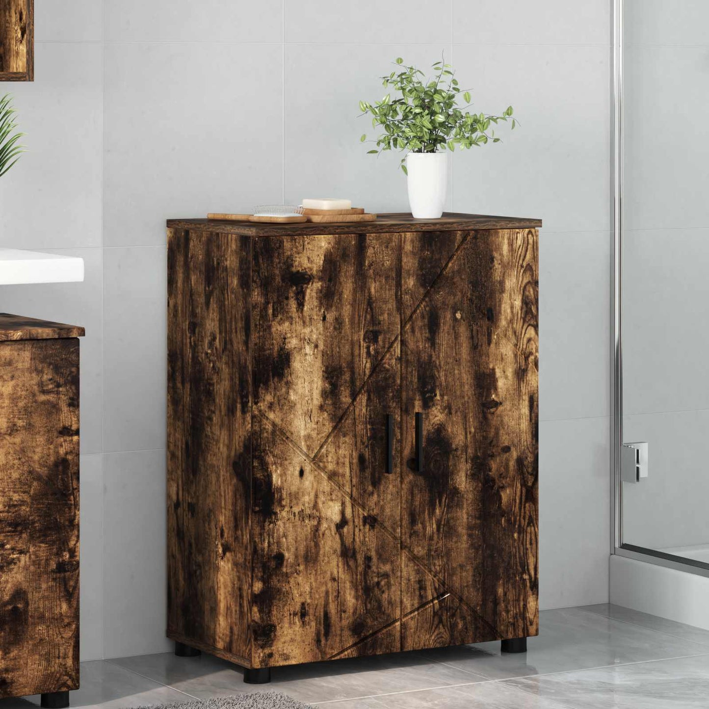 Badezimmerschrank 60 X 35 X 80 Cm Holzwerkstoff & Metall